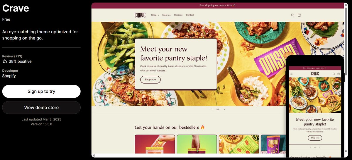 Best free Shopify theme for Gen Z brands - Crave