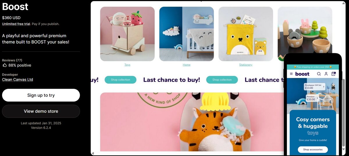 High-converting Shopify theme Boost