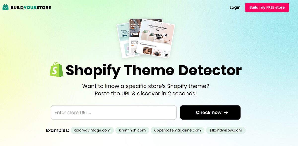 BuildYourStore's best Shopify theme detector