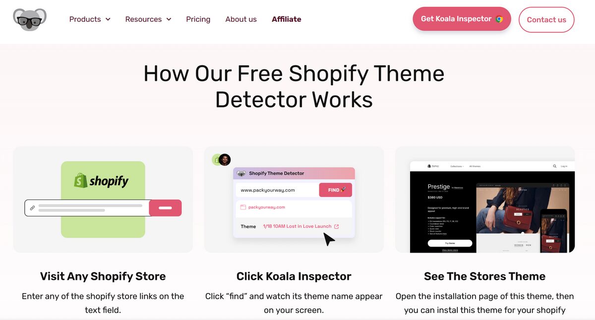 Koala Inspector best Shopify theme detector