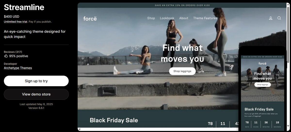 High-converting Shopify theme Streamline
