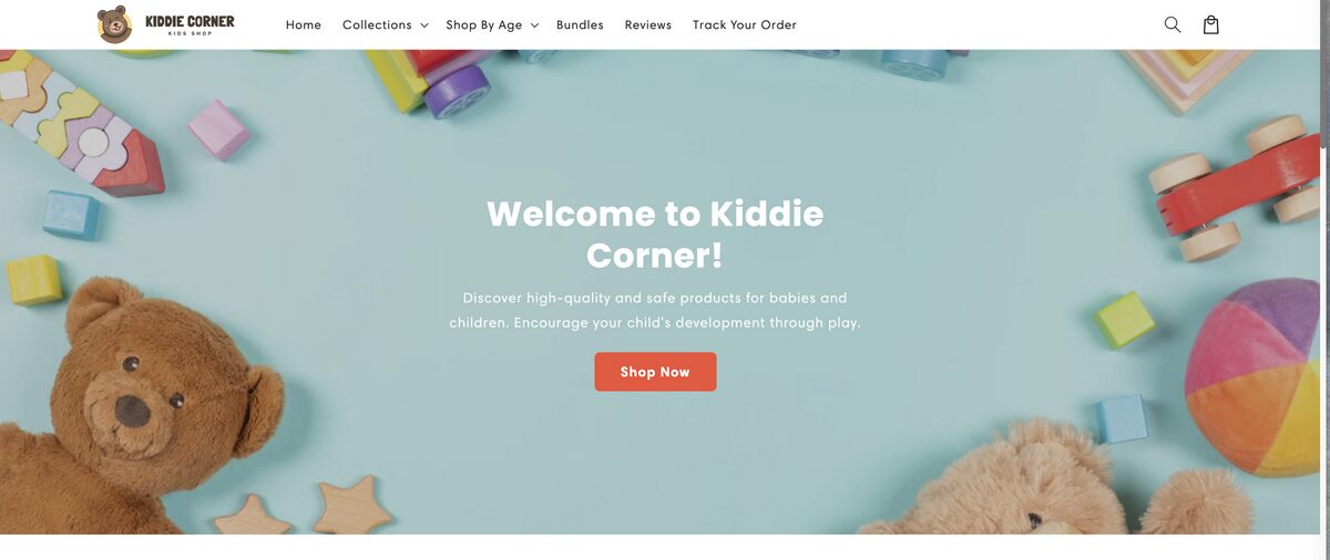 Kiddie Corner as an example for a kids  dropshipping store name