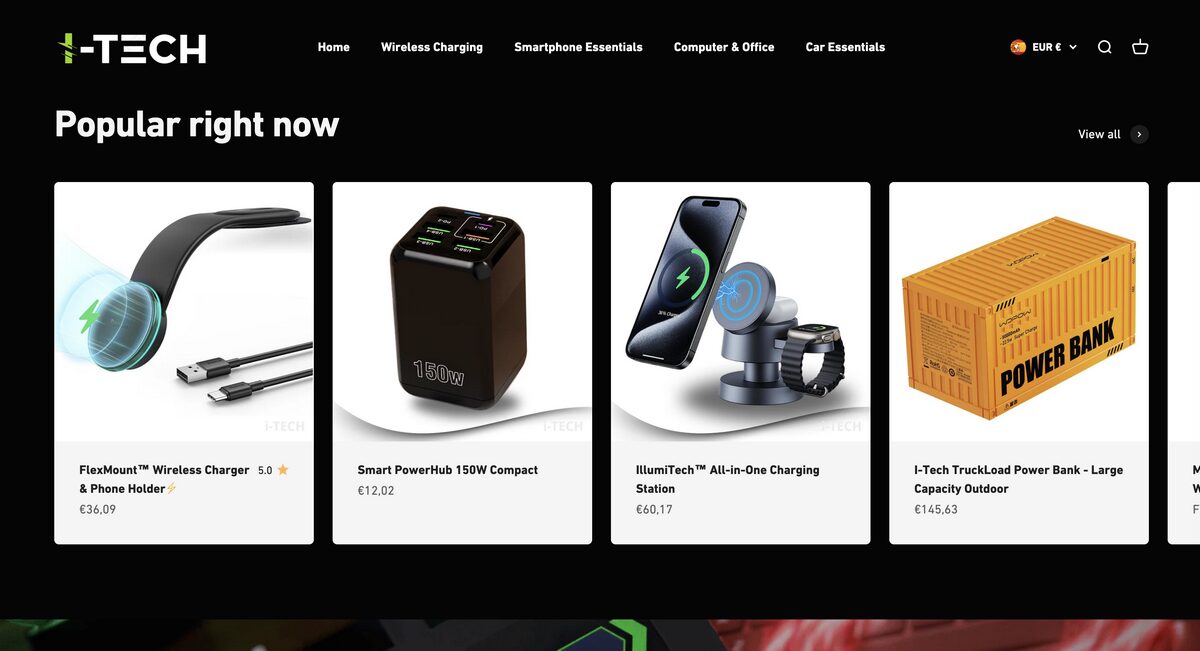 iTech as an example for a tech dropshipping store name