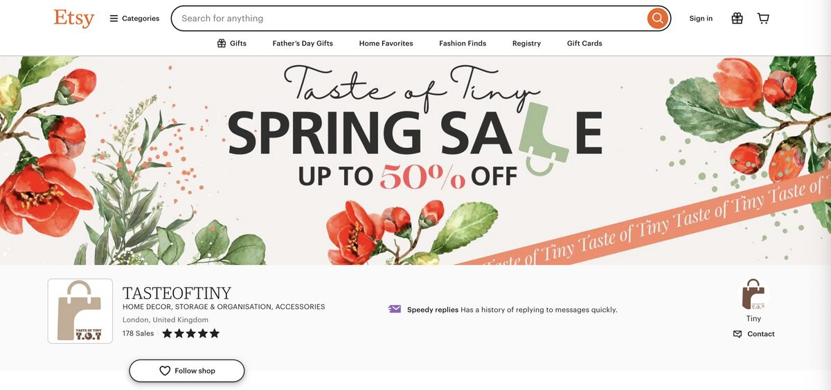 Taste of tiny as an example for a home and decor dropshipping store name
