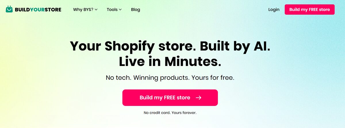 BYS AI landing page builder Shopify