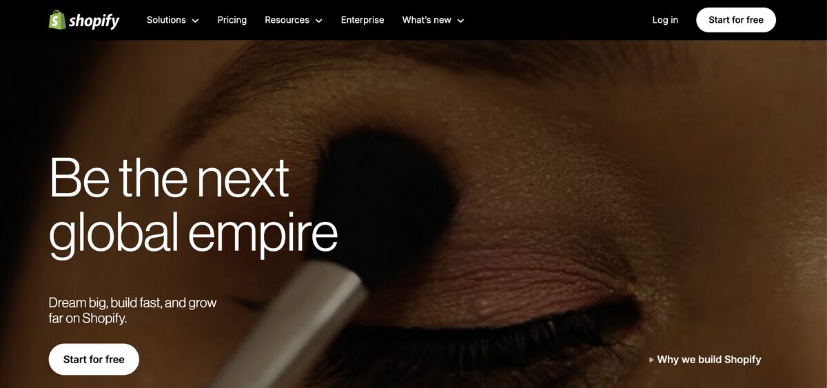 Shopify's homepage