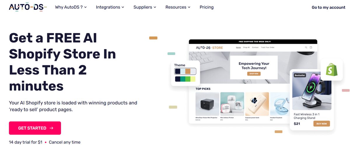 AutoDS the best AI Shopify store builder for dropshipping