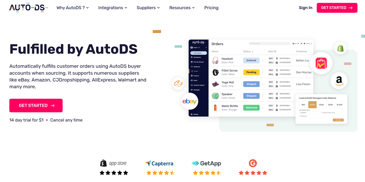 fulfilled by AutoDS for Shopify Stores