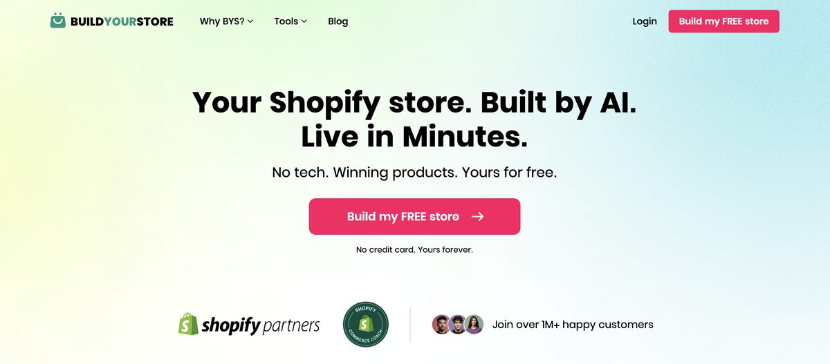 BuildYourStore to start a Shopify store