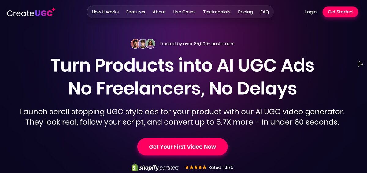 Create UGC.ai as a post launch AI tool for Shopify Stores