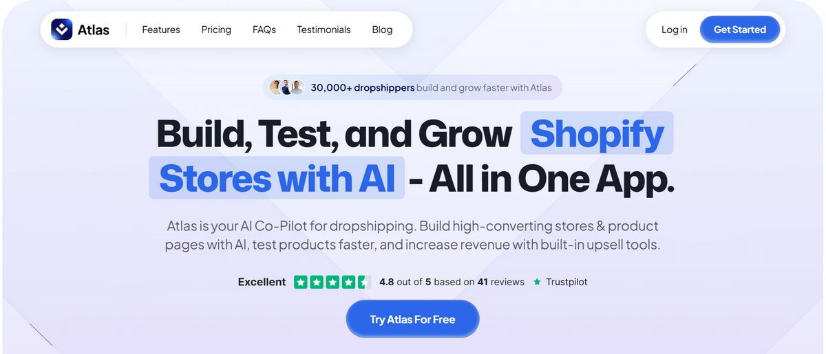 Hello Atlas AI Shopify store builder