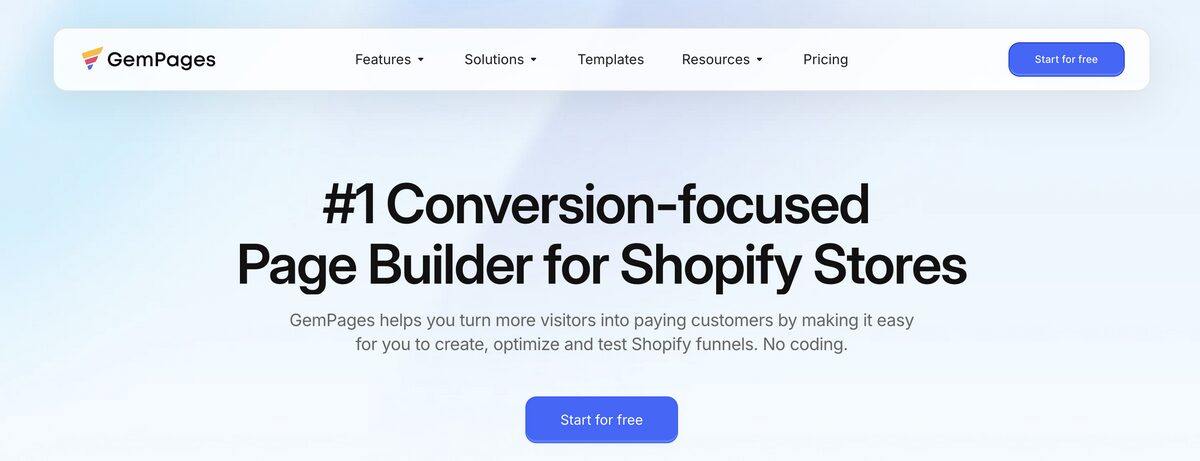 GemPages as an alternative to Shopify Store Builder