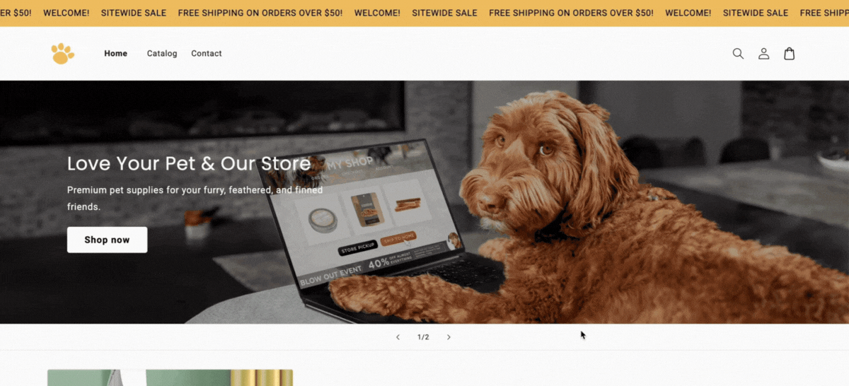 Shopify pet store built by BuildYourStore