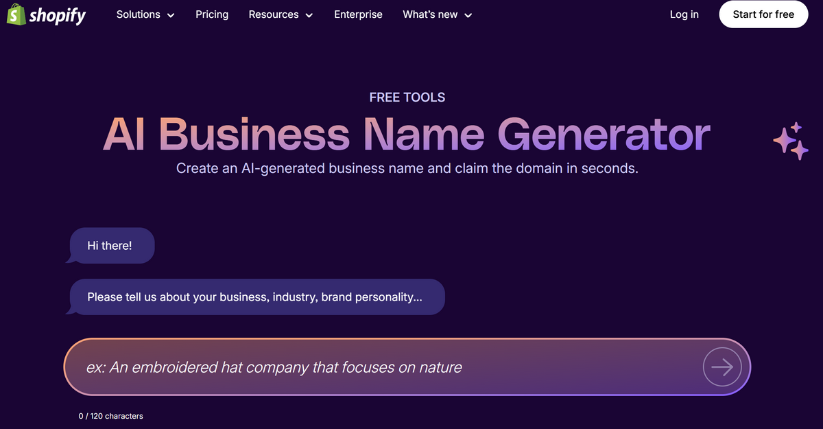 Shopify business name generator