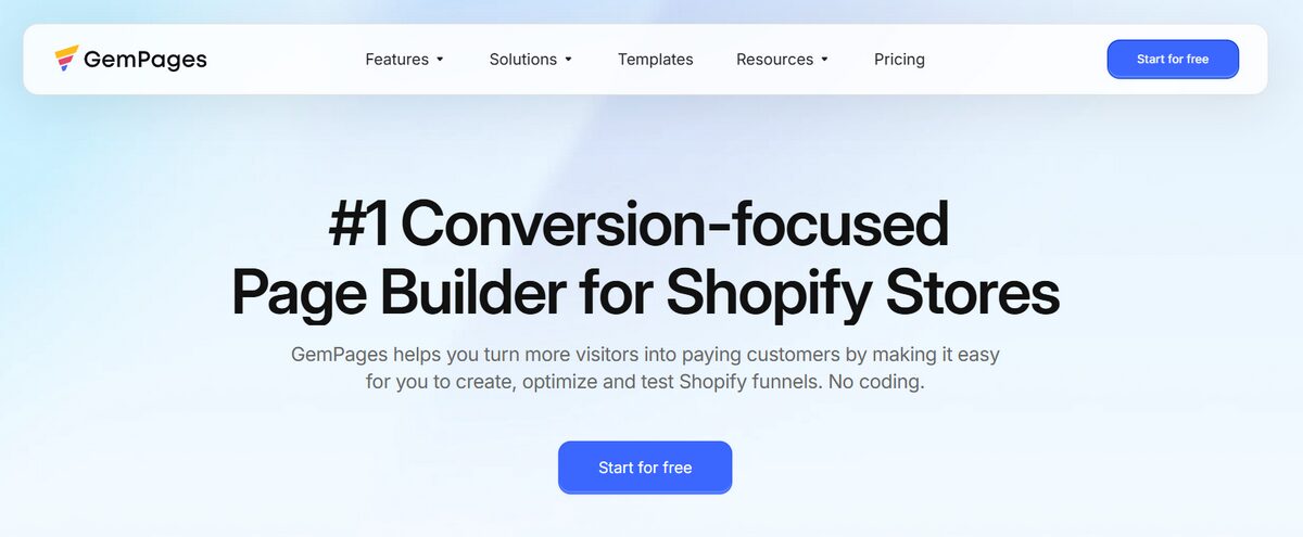 GemPages AI store builder alternative for Atlas