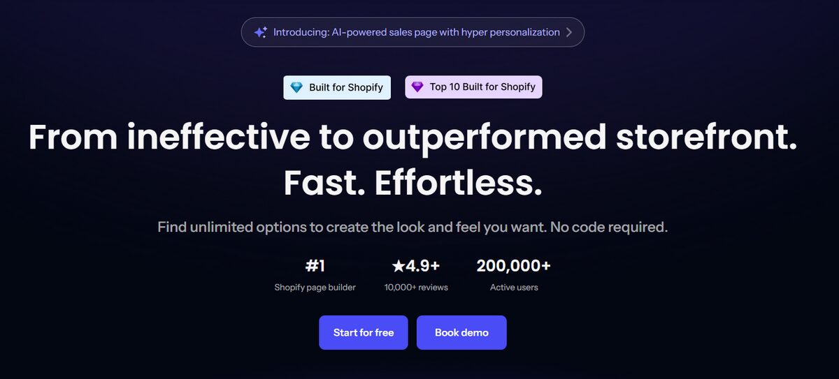 PageFly store builder for Shopify