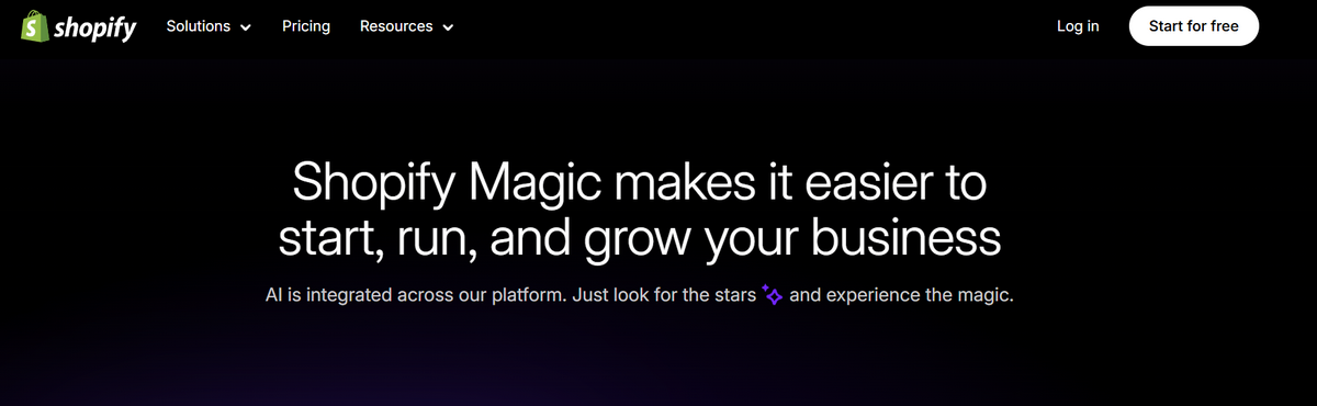 Shopify Magic website buildre