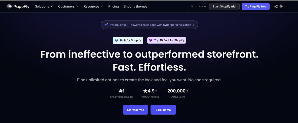 PageFly as an alternative to Dropmagic