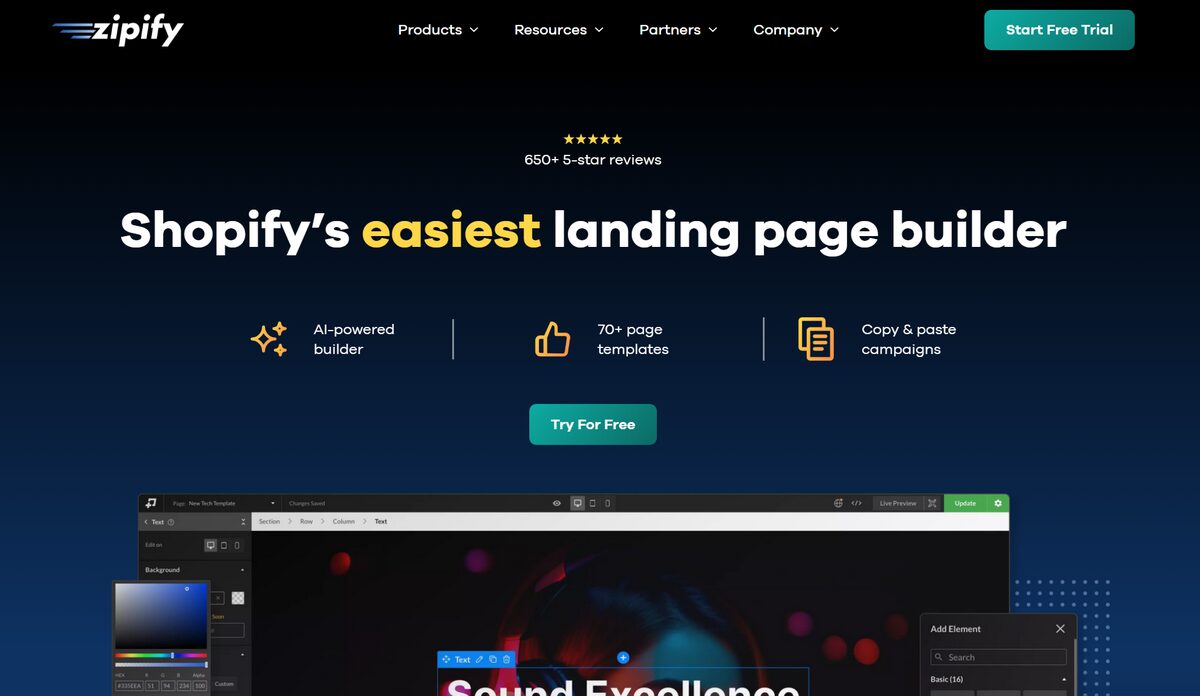 Zipify shopify landing store page builders