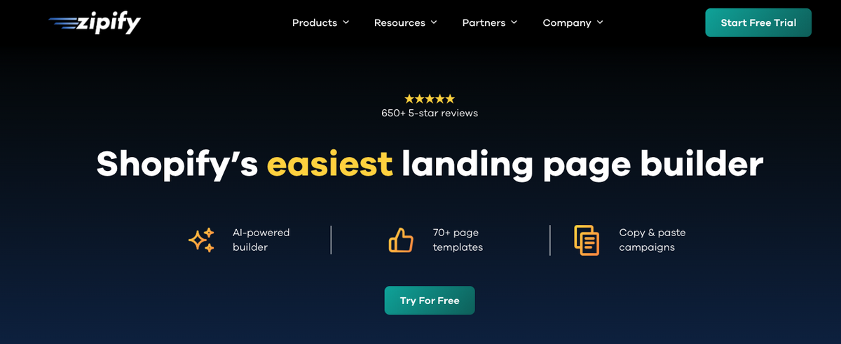 Zipify Pages as an alternative to Shopify Store Builder