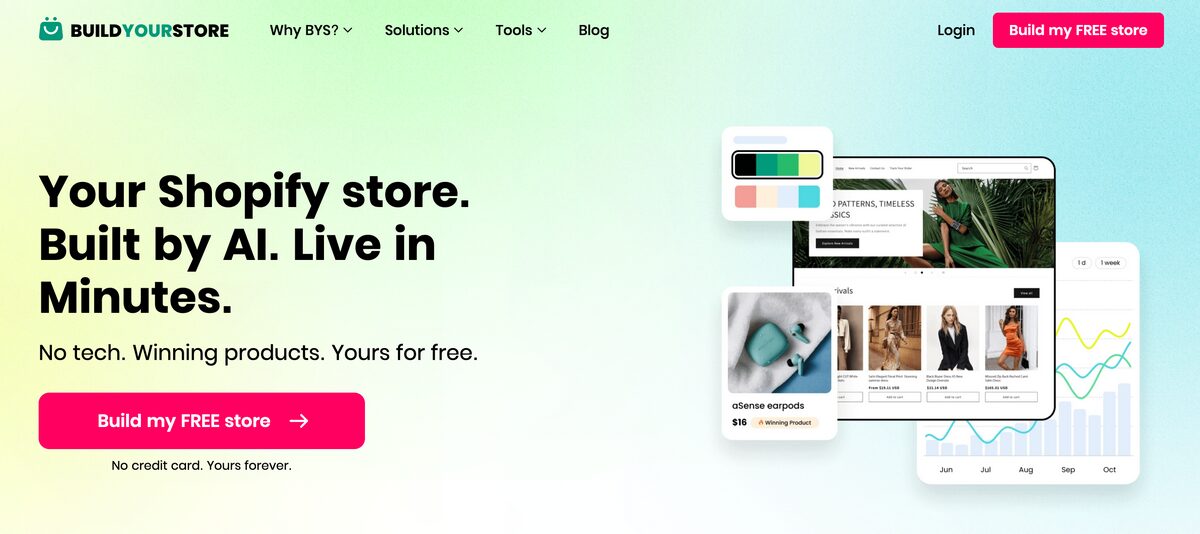 Create a BuildYourStore account for free