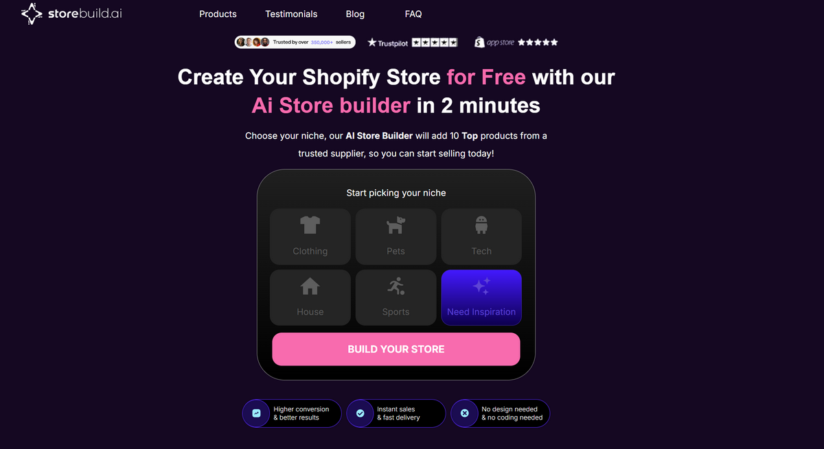 Storebuild.ai store builder by zendrop