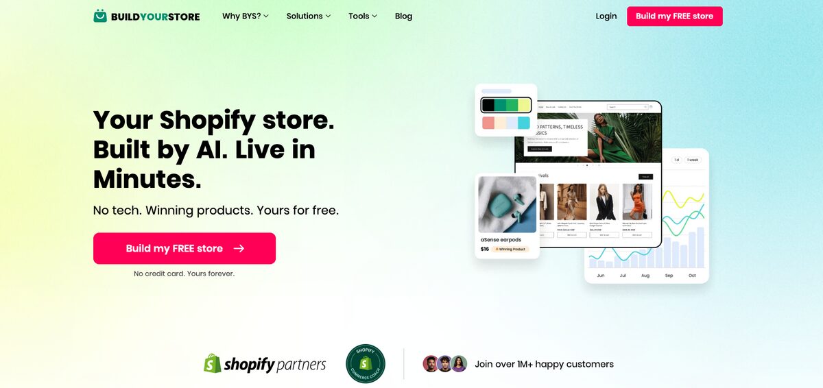 BuildYourStore's homepage, PagePilot AI's top alternative