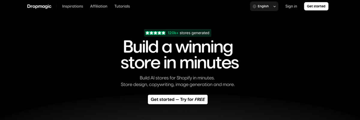 Dropmagic, one of the top AI Store Builders for Shopify