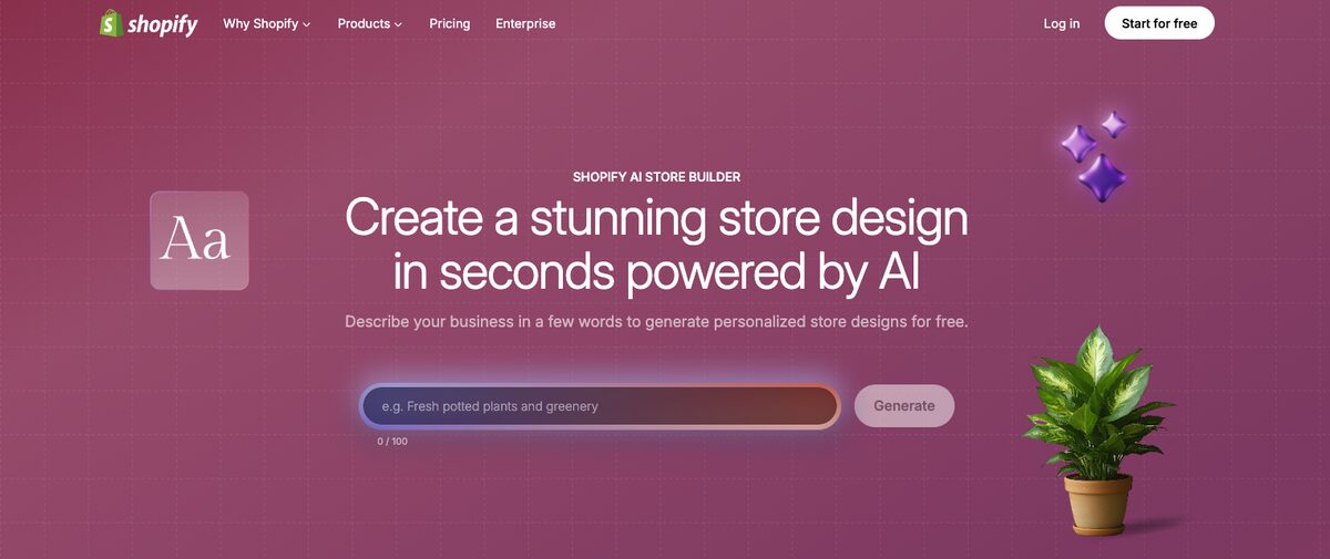 Shopify AI Store Builder, one of the top AI store builders for Shopify