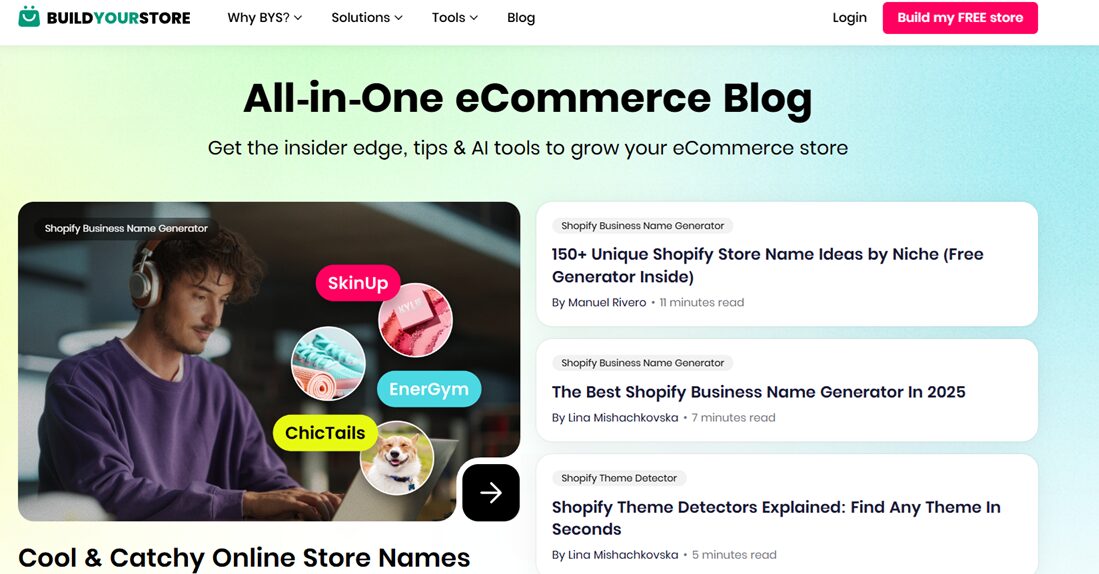 BuildYourStore blog example of blogging for SEO marketing