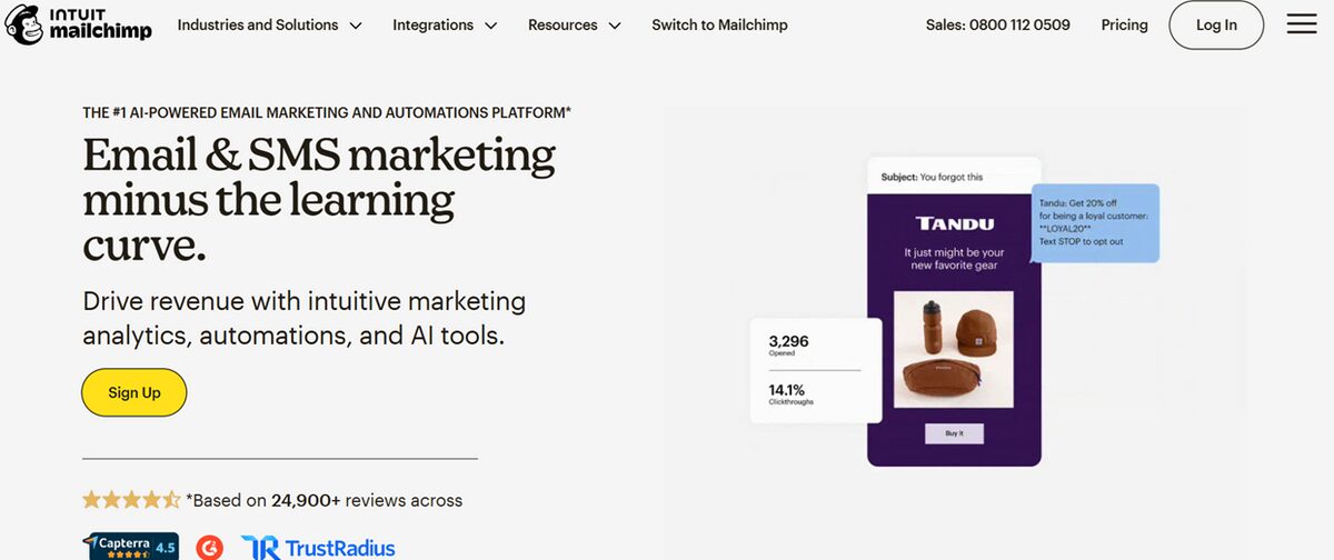 Mailchimp platform for marketing strategies for Shopify stores