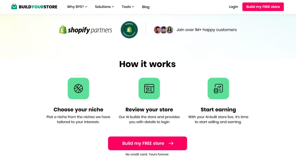 BuildYourStore complete AI store builder