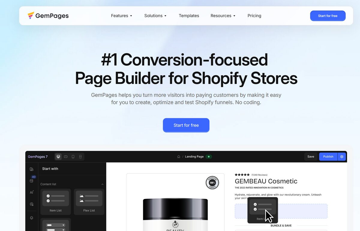 GemPages alternative to Shopify Magic