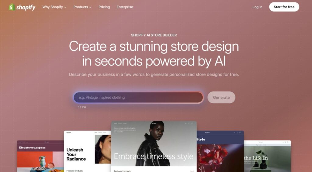 Shopify AI store builder