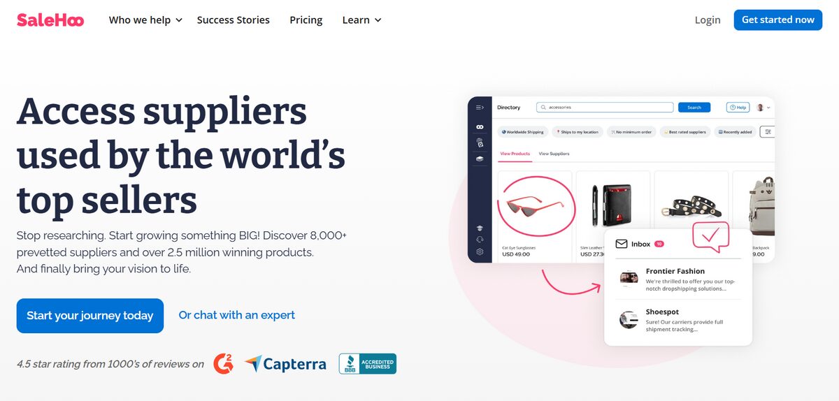 SaleHoo homepage