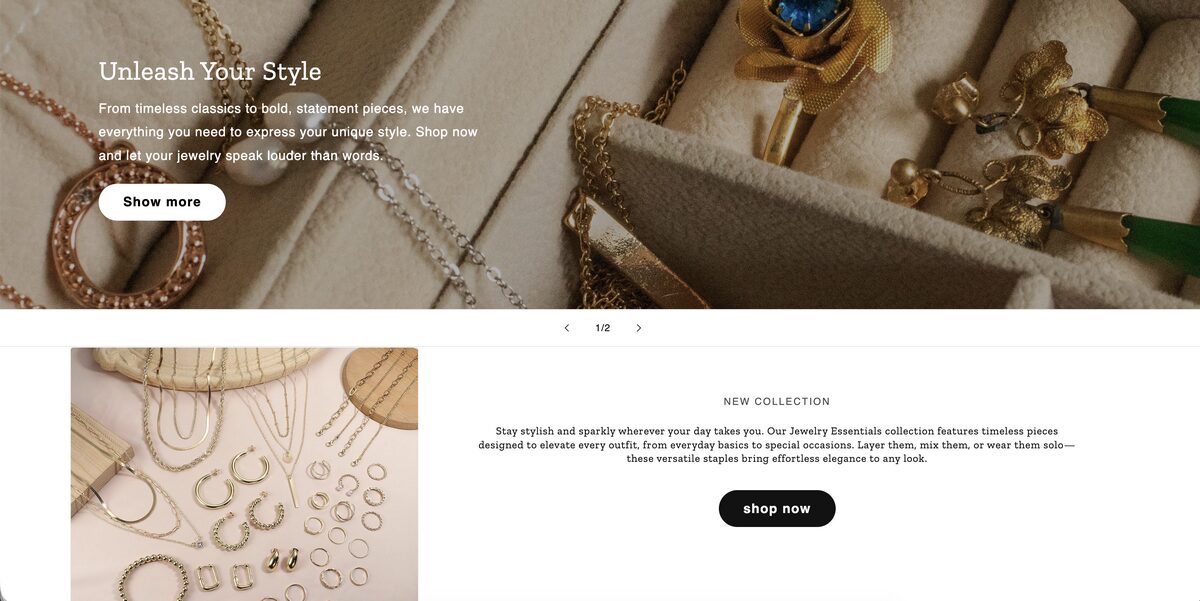 BuildYourStore's AI-Built Jewelry Theme