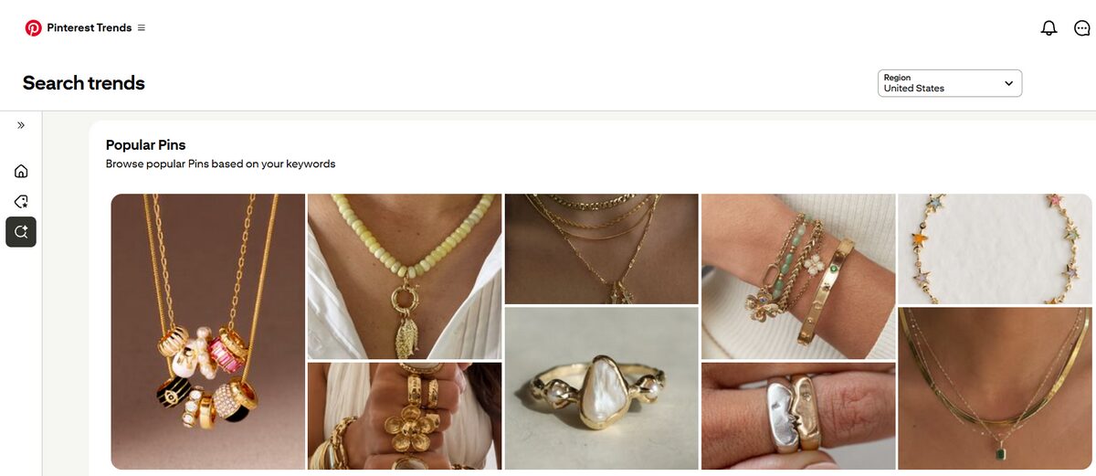 Pinterest Trends dropshipping jewelry Shopify