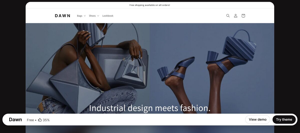 Dawn free Shopify theme for dropshipping store