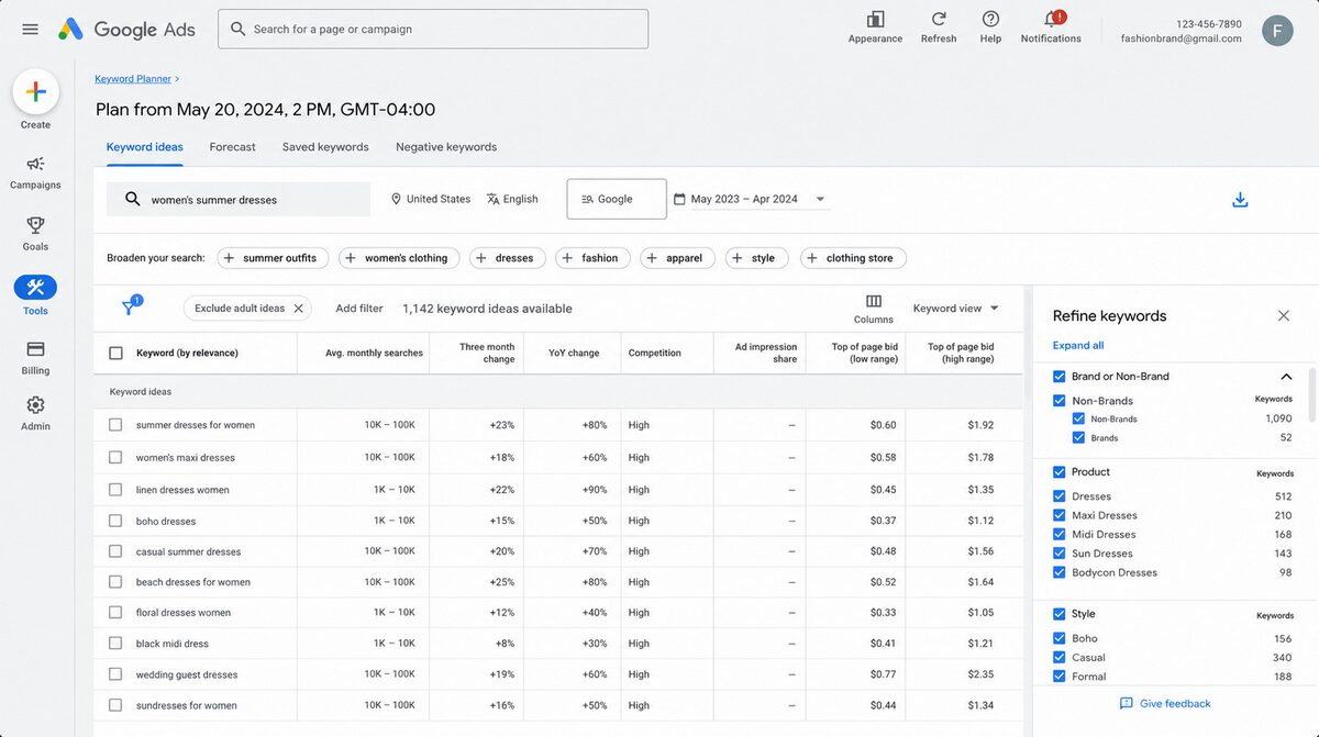 Google Keyword Planner For SEO Improving