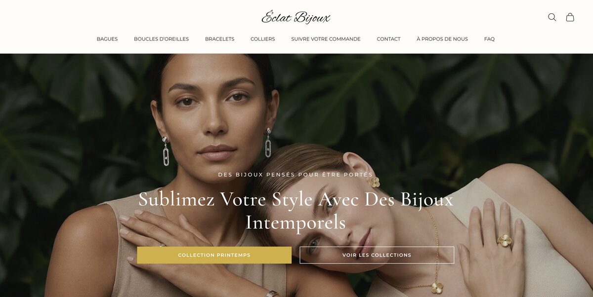 Éclat Bijoux, one of the top dropshipping stores in France