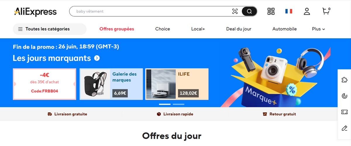 AliExpress ships from France supplier for Shopify dropshipping