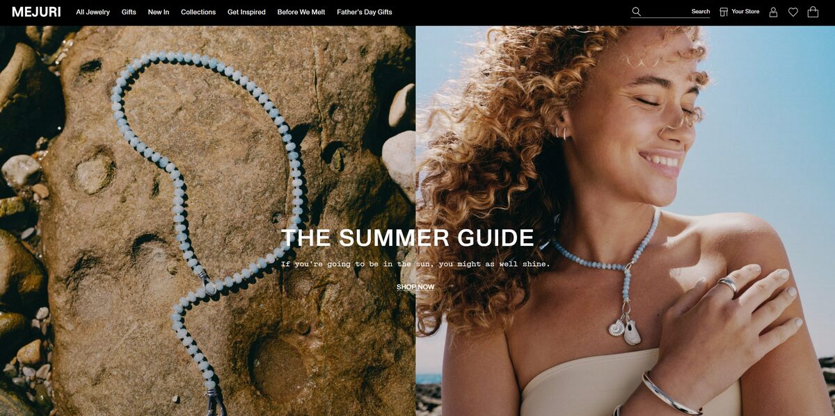best shopify jewelry stores mejuri
