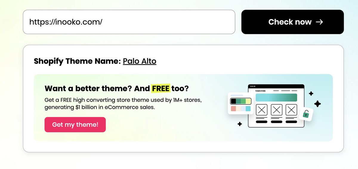 BuildYourStore's free Shopify Theme Detector for replicating Inooko's theme, one of the top dropshipping stores in France
