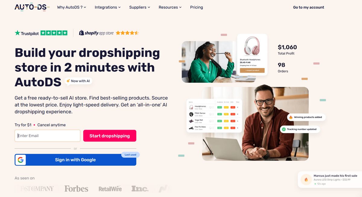 AutoDS automated fulfillment for online jewelry stores