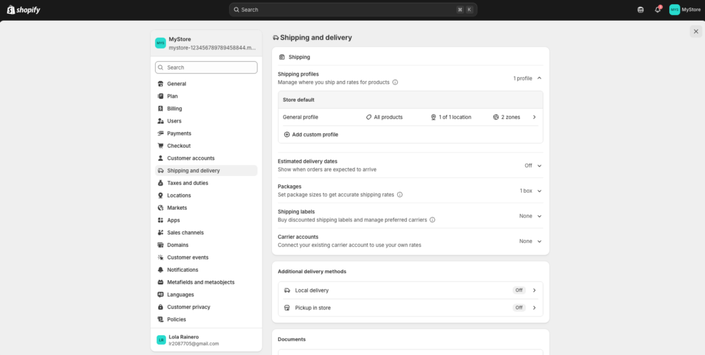 Shopify shipping settings for AliExpress dropshipping