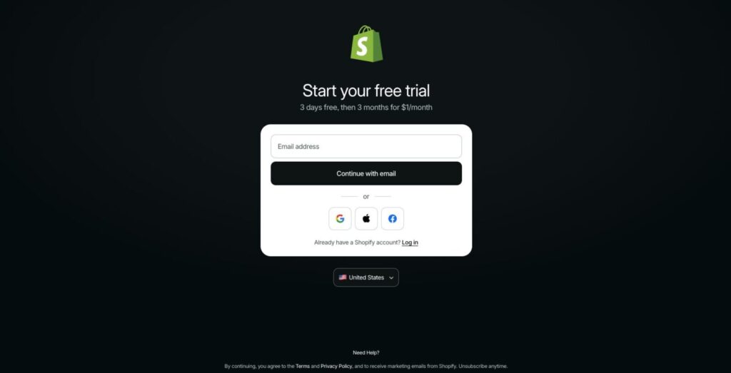 Create a Shopify account for AliExpress dropshipping