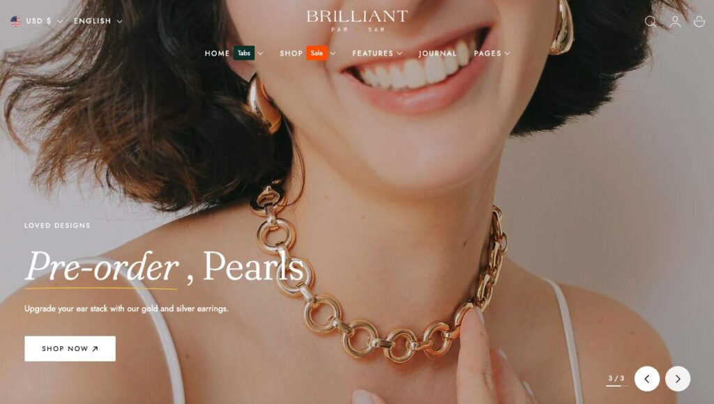 Edge, one of the best shopify jewelry theme