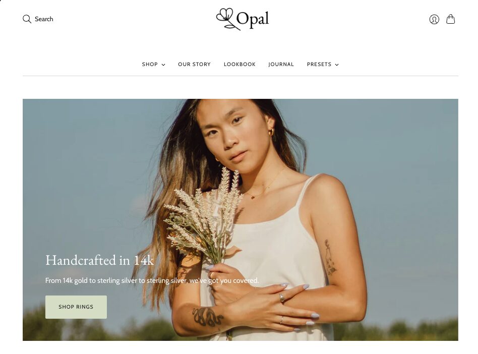 Opal, one of the best shopify jewelry theme