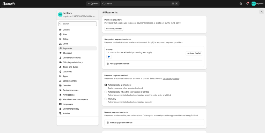 Set up payments for Shopify dropshipping with AliExpress