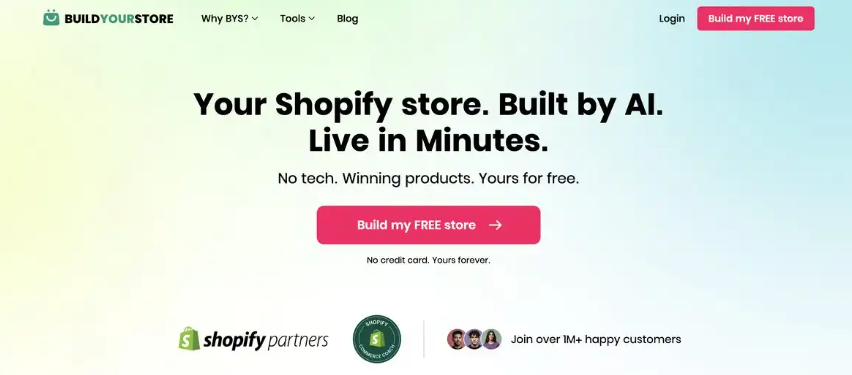 Get your Shopify Store Free with BuildYourStore